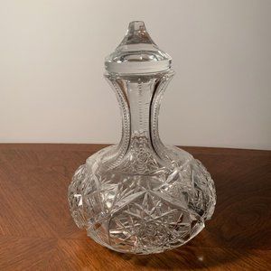 Decanter Leaded Crystal with bevelled stopper, 12x8 inches, my grandfather's